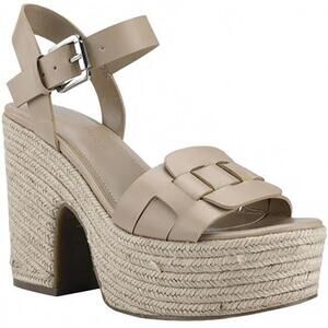 NEW Marc Fisher Viga Platforms Ankle Strap Espadrilles in Light Natural, Size 10